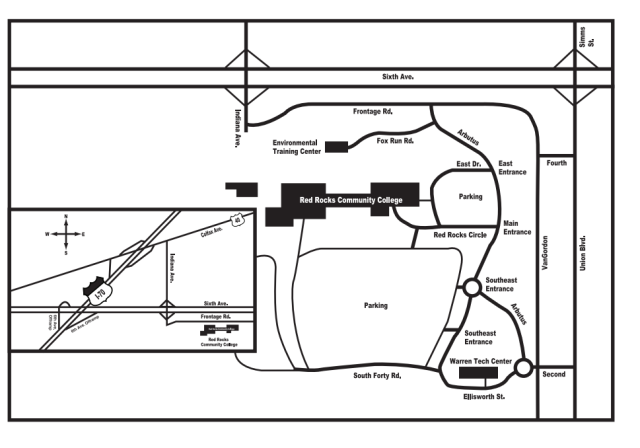 Map to RRCC Lakewood Campus