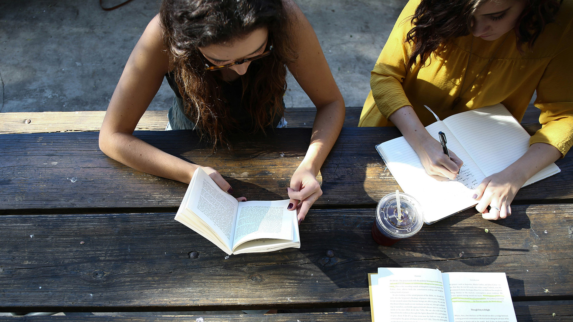 students at table