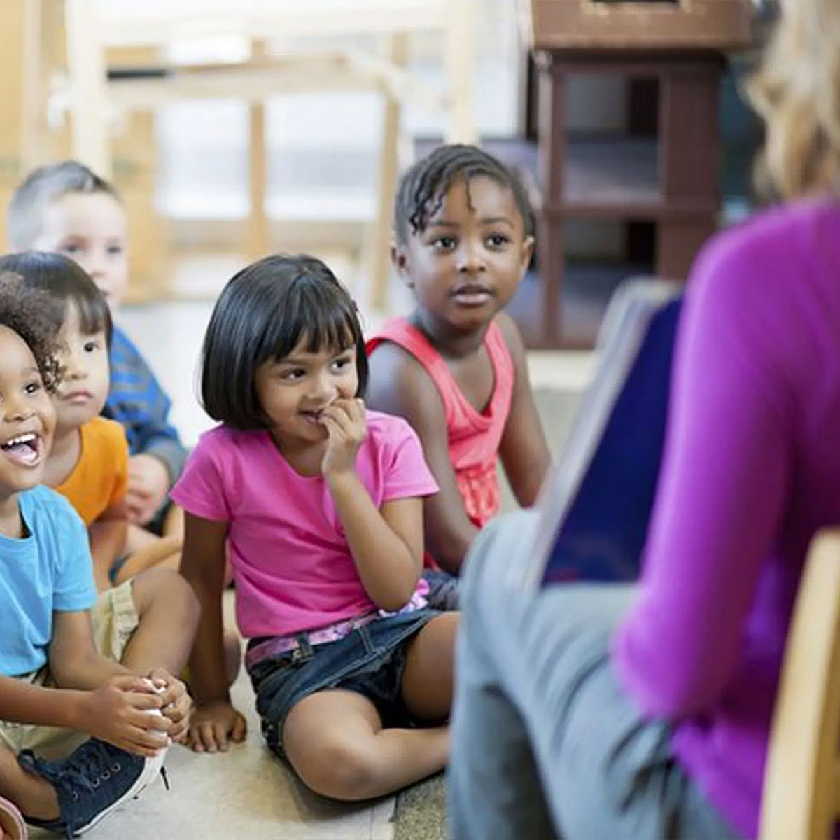 Teacher with kids