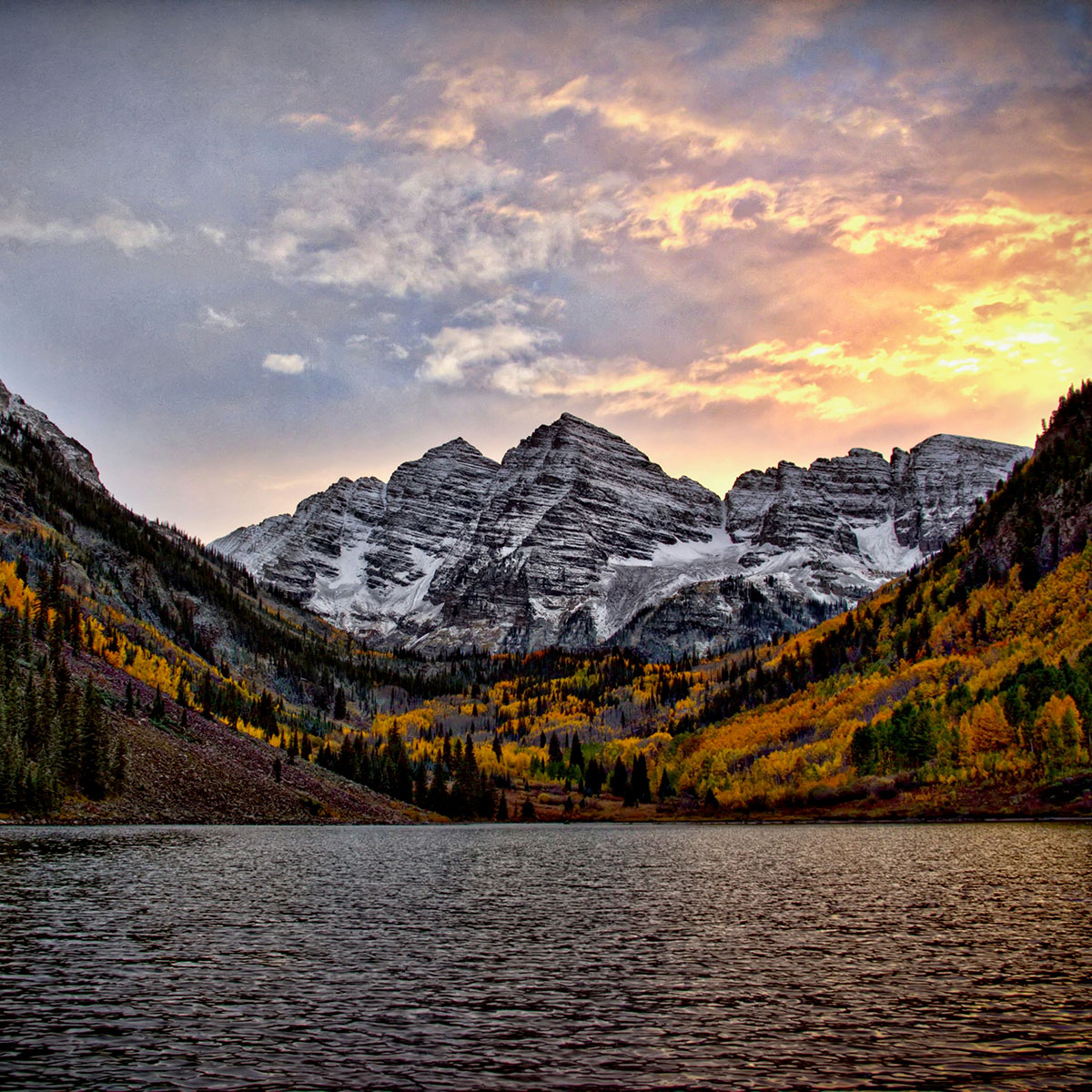 lake and mountain scene