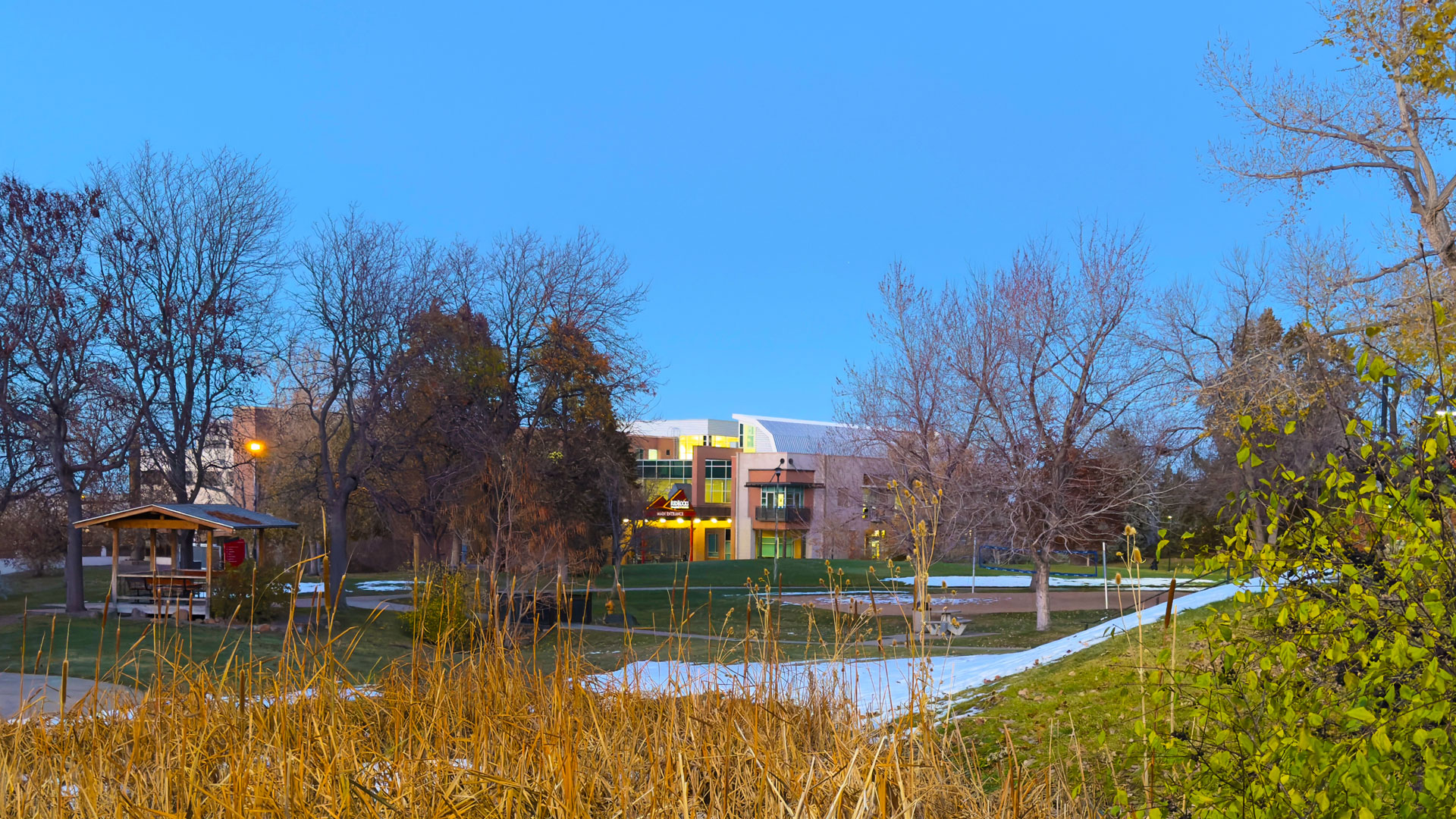 Lakewood main entrance evening