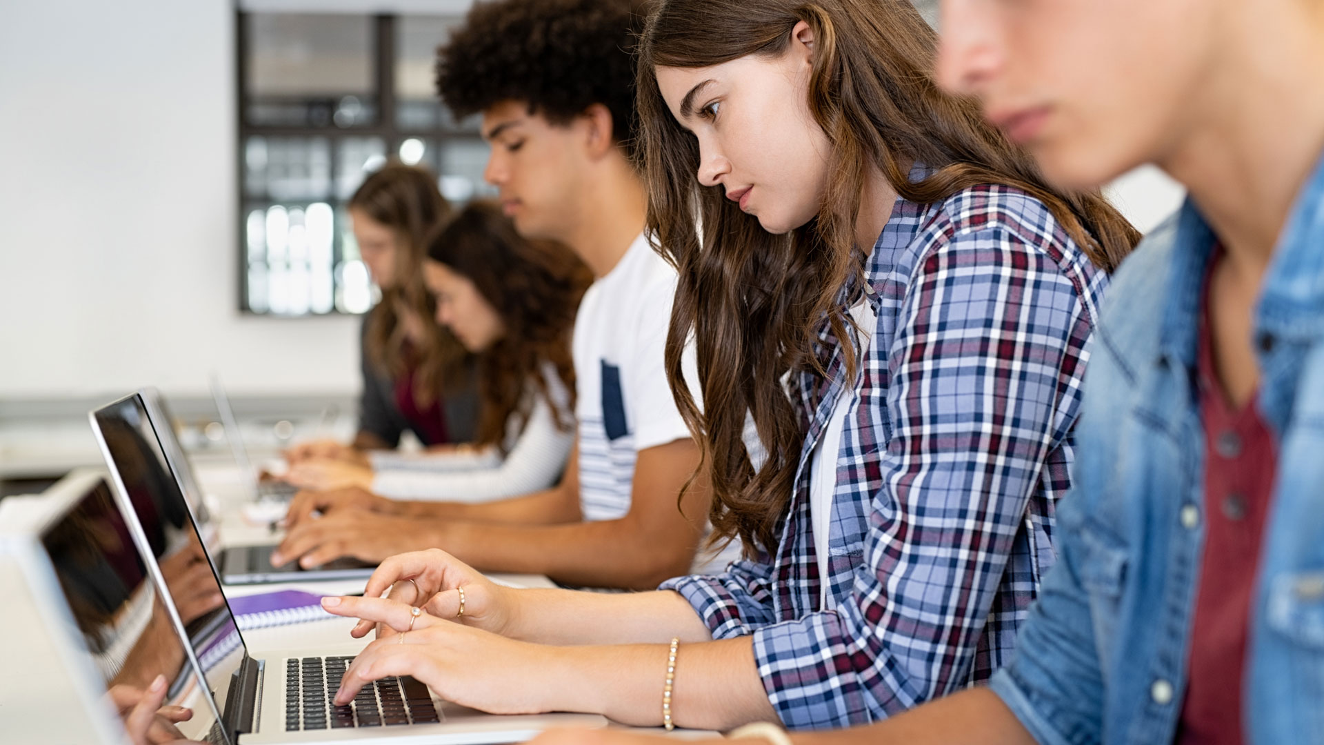 Students in Classroom on computers