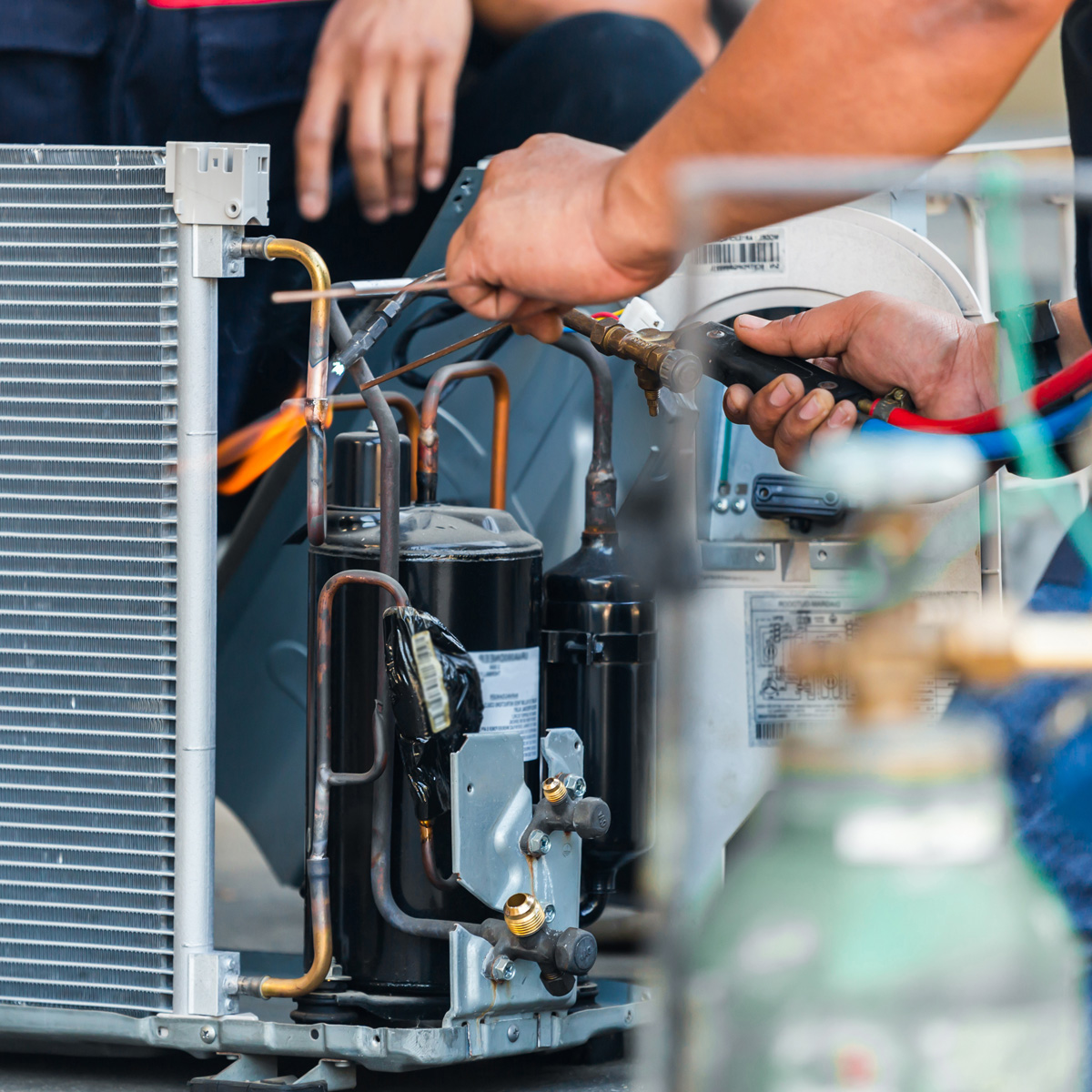 Close up of Air Conditioning Repair team