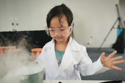 little girl science