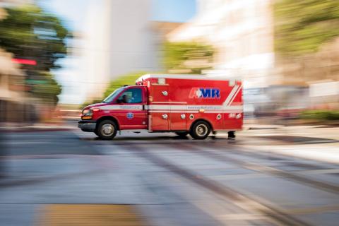 fast moving ambulance