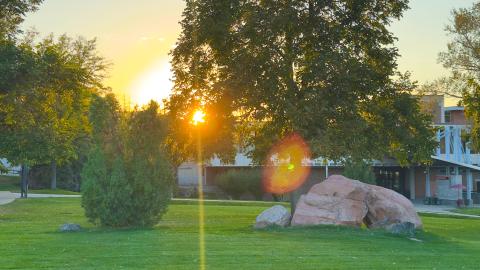 RRCC Lakewood Campus main entrance sunset